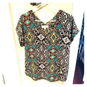 Tribal boho funky flowy top